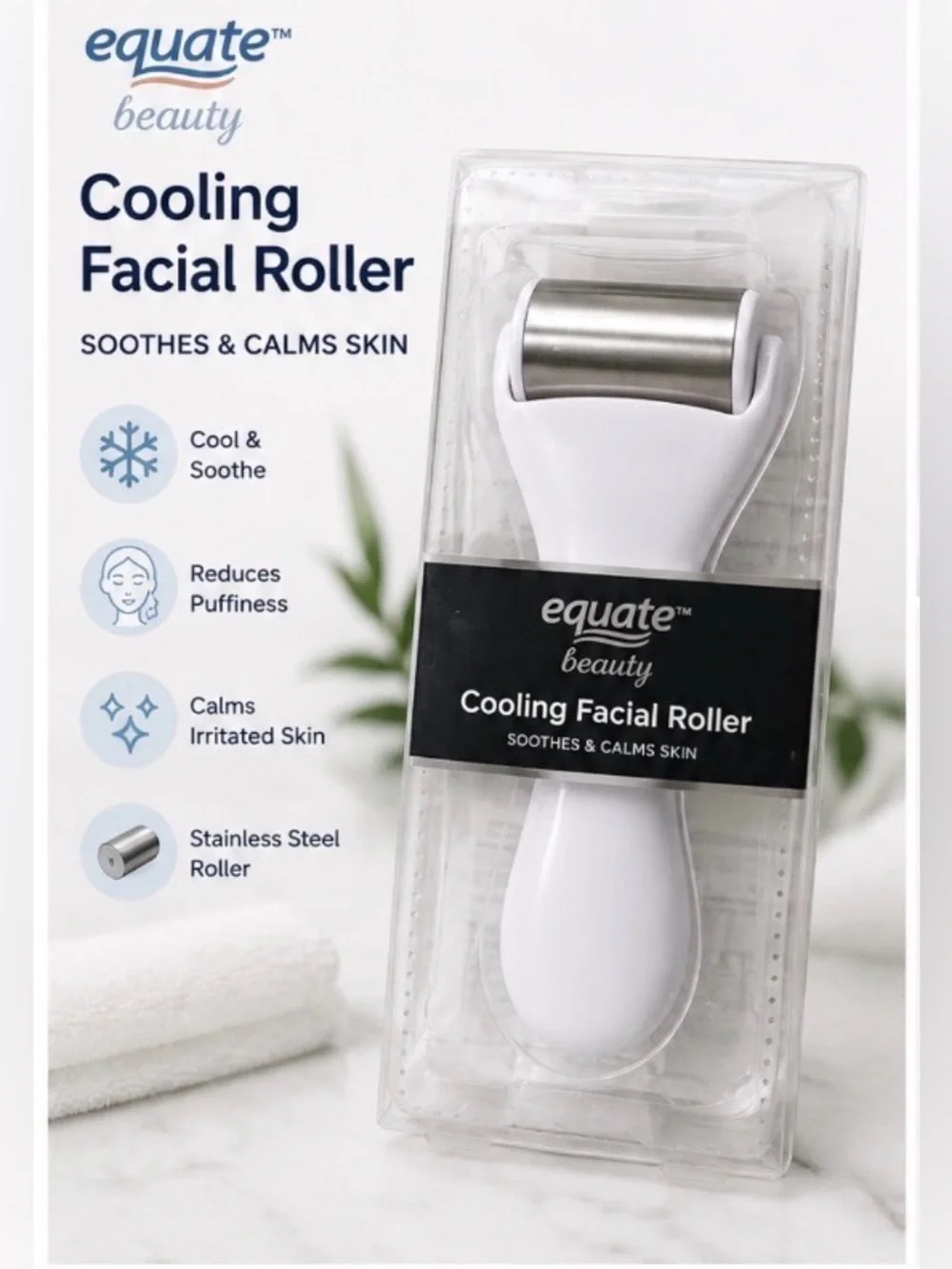 Beauty Cooling Facial Roller, Stainless Steel Ice Roller